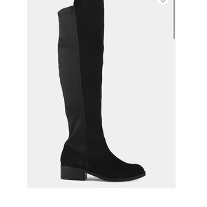 Black Suede London Fog Cassiopeia Over-The-Knee Boots W9